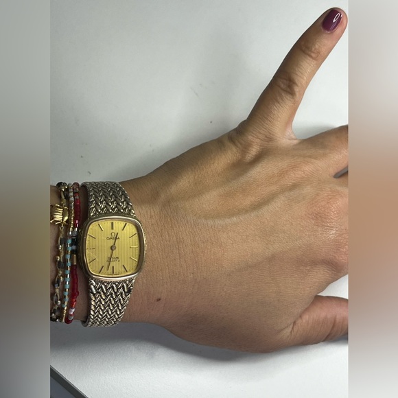 Omega DeVille Quartz made of SOLID 0925 STERLING SILVER and gold plated - Picture 11 of 17